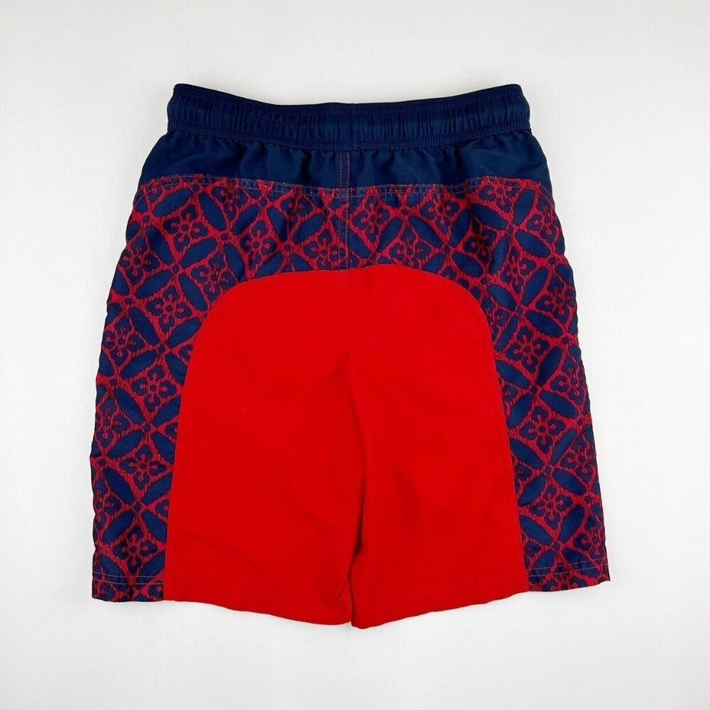 Lands End Color Block Board Shorts In Navy/Red - Picture 5 of 9